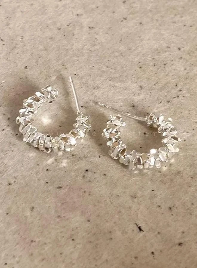 تايك تو Embellished Half Hoop Earrings
