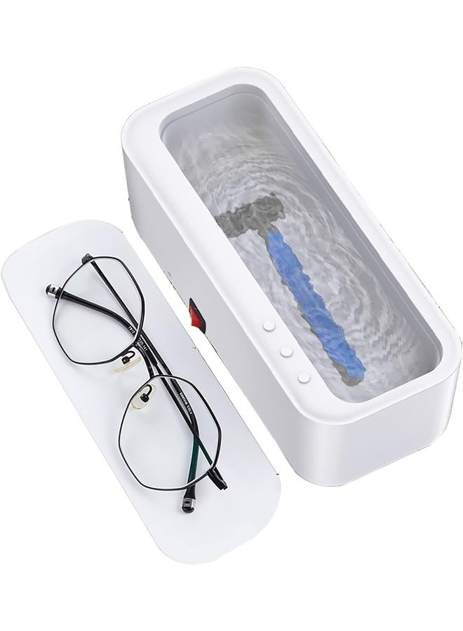 LMBXAIP Small Glasses Ultrasonic Cleaning Machine, Jewelry Ultrasonic Cleaner (45khz), USB Office Household Rechargeable Power Cleaner - Image 1