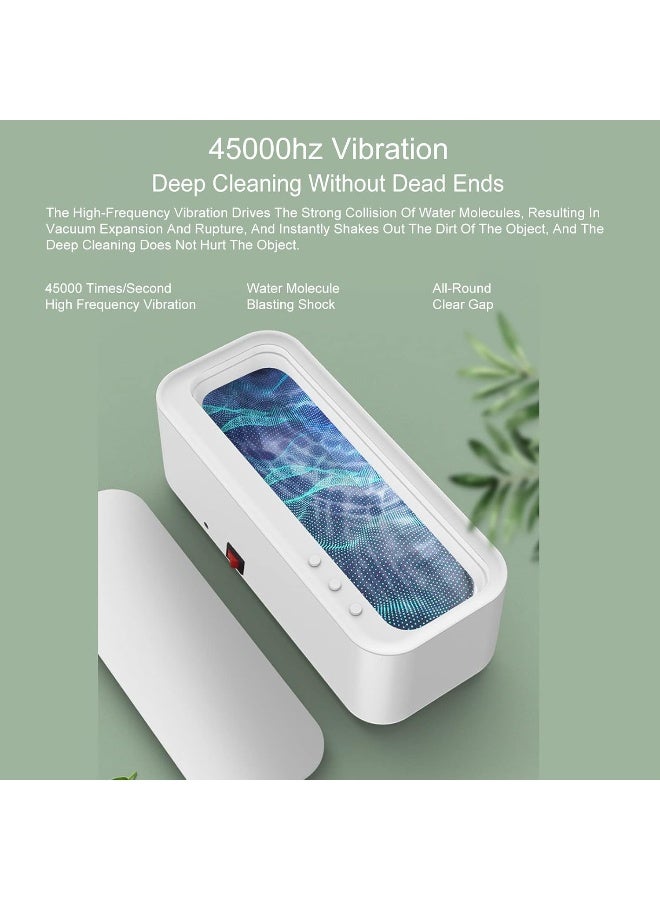 LMBXAIP Small Glasses Ultrasonic Cleaning Machine, Jewelry Ultrasonic Cleaner (45khz), USB Office Household Rechargeable Power Cleaner - Image 5