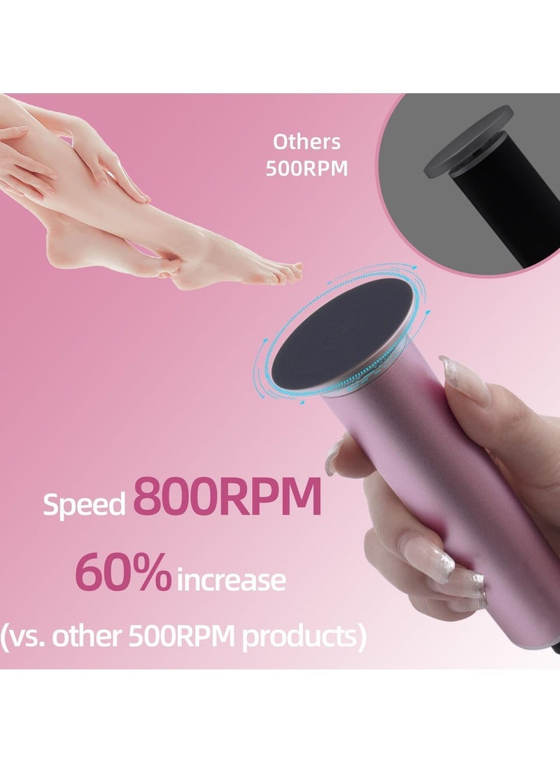 جهاز كهربائي لإزالة مسامير القدم بطول 4.8 بوصة، مزيل مسامير القدم الاحترافي من الألومنيوم مع 80 قرص صنفرة، أدوات باديكير للتحكم في السرعة بدون خطوات لإزالة مسامير القدم الميتة (وردي وردي) - Image 3