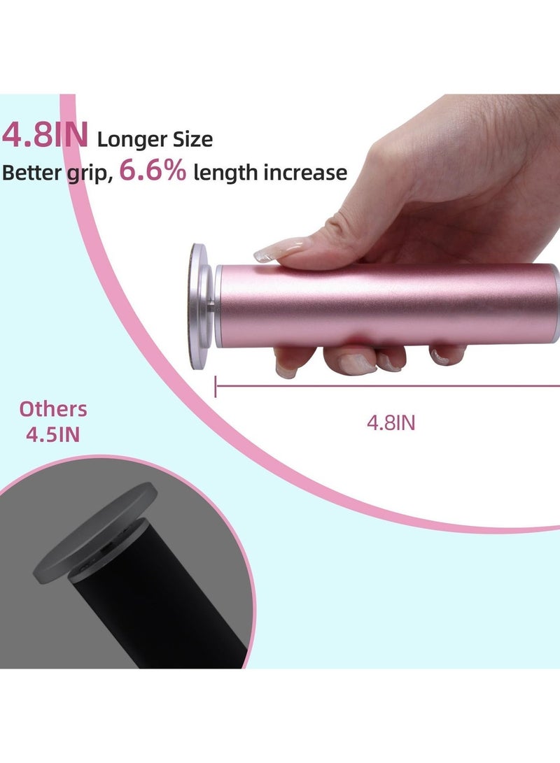 جهاز كهربائي لإزالة مسامير القدم بطول 4.8 بوصة، مزيل مسامير القدم الاحترافي من الألومنيوم مع 80 قرص صنفرة، أدوات باديكير للتحكم في السرعة بدون خطوات لإزالة مسامير القدم الميتة (وردي وردي) - Image 2