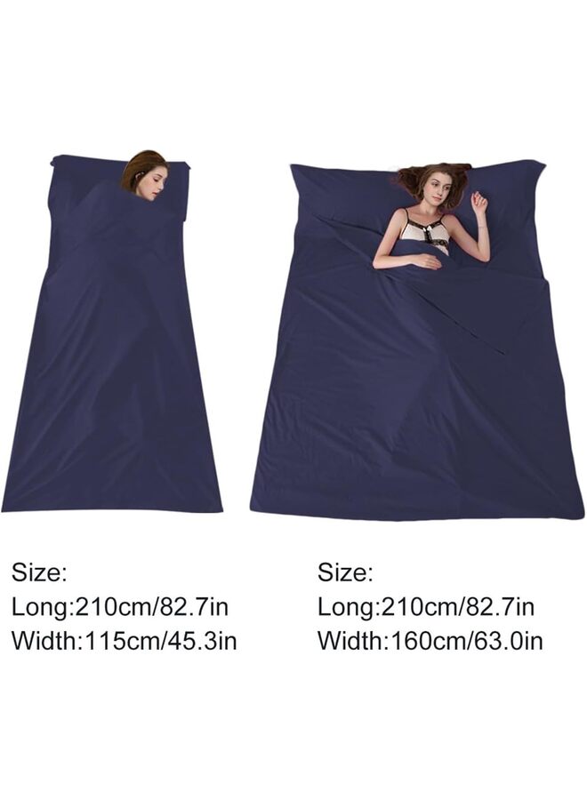 Sleeping Bag Liner Travel Camping Sheet Lightweight Hotel Sheet Compact Sleep Bag Sack Lightweight Breathable Liners Warm Roomy (Color : Blue) - Image 2