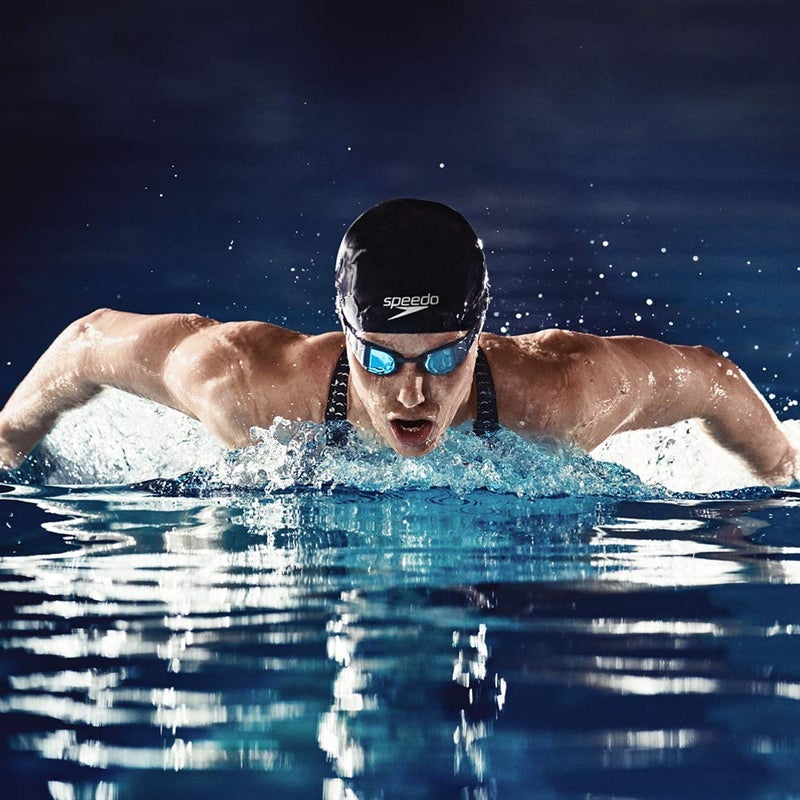 speedo قبعة سباحة سيليكون أكوا V للبالغين من سبيدو للجنسين - أسود - متوسط - Image 3