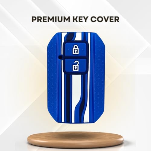 KEYCEPT Tristar Key Cover for Suzuki Swift, Dzire, Ertiga, Grand Vitara, Brezza, Fronx, Jimny, Ignis, Urban Cruiser, Rumion, Hyryder, E-Vitara 2 Button Smart Key with Keychain. (Type 1, Blue) - Image 4