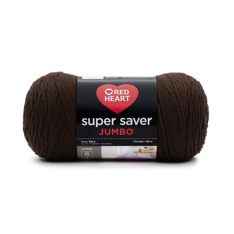 RED HEART Super Saver Jumbo Yarn, Coffee - Image 1