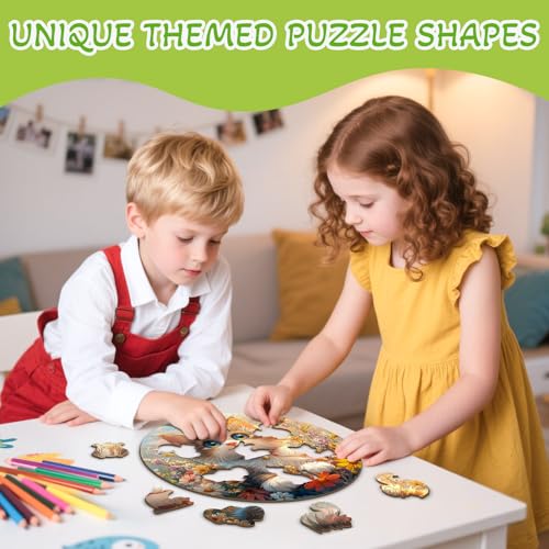 AEEKDOOK 50 Piece Puzzles for Kids Lovely Cat Wooden Puzzles for Kids Ages 46 Kids Puzzle with Unique Animal Shapes Easter Puzzles Gift for Boys and Girls 114 114in - Image 5