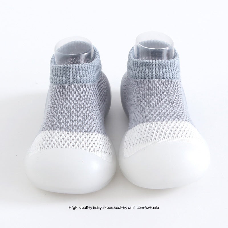Ins hot style summer color matching hollow anti-slip socks toddler shoes cute wind soft bottom shoes breathable children's socks shoes blue 18/19（11.5cm） - Image 1