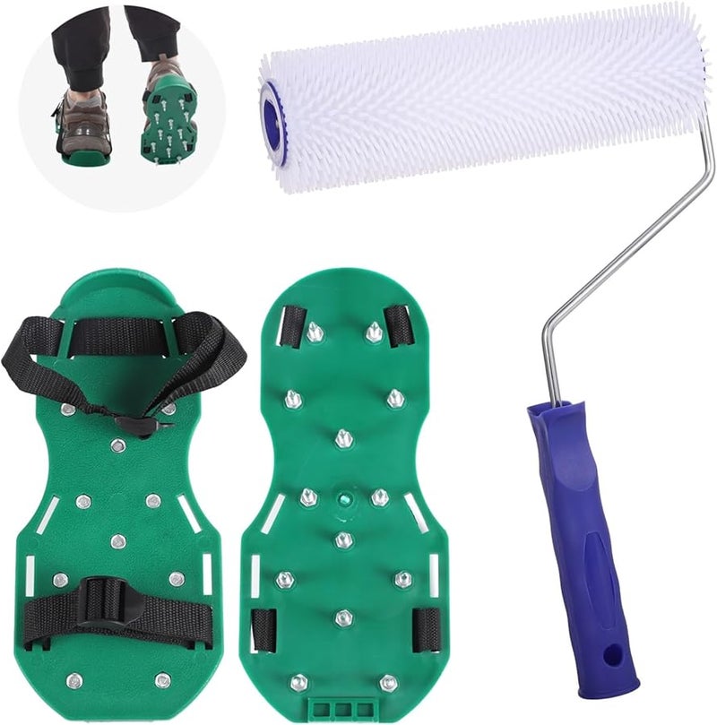 9 Inch Self Leveling Concrete Roller And Shoes Kit For Epoxy Flooring Bubble Remover - Image 2