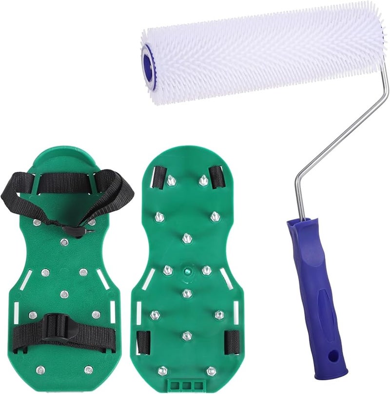 9 Inch Self Leveling Concrete Roller And Shoes Kit For Epoxy Flooring Bubble Remover - Image 4