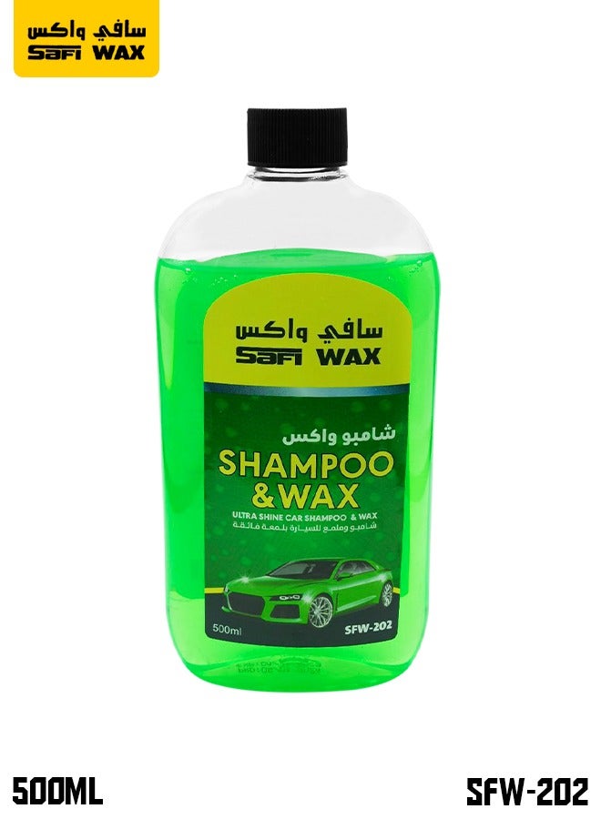 Safi WAX Shampoo and Wax ULtra Shine Car Washing Shampoo Wax - Safi Wax - SFW202- Green - 500ml  - Image 1