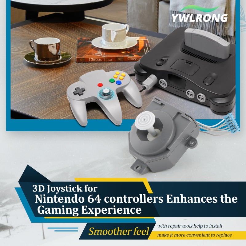 YWLRONG for Nintendo N64 Joysticks Replacement for Nintendo 64 Controller Joystick for N64 Hall Effect 3D Analog Stick Module Wheel Thumbsticks Replace Accessories Parts with Repair Tools - Image 4