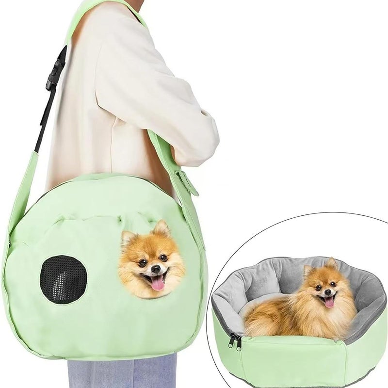 Portable Cat Travel Carrier for Pets with Capacity of 22 Pounds, Green - Image 4