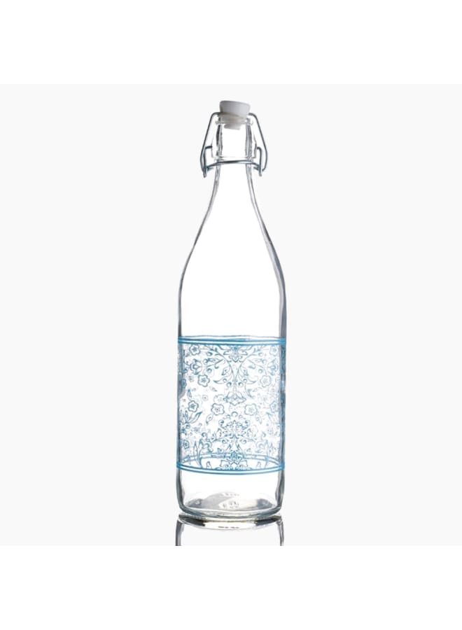 Zinnia Dove Blue Glass Water Bottle