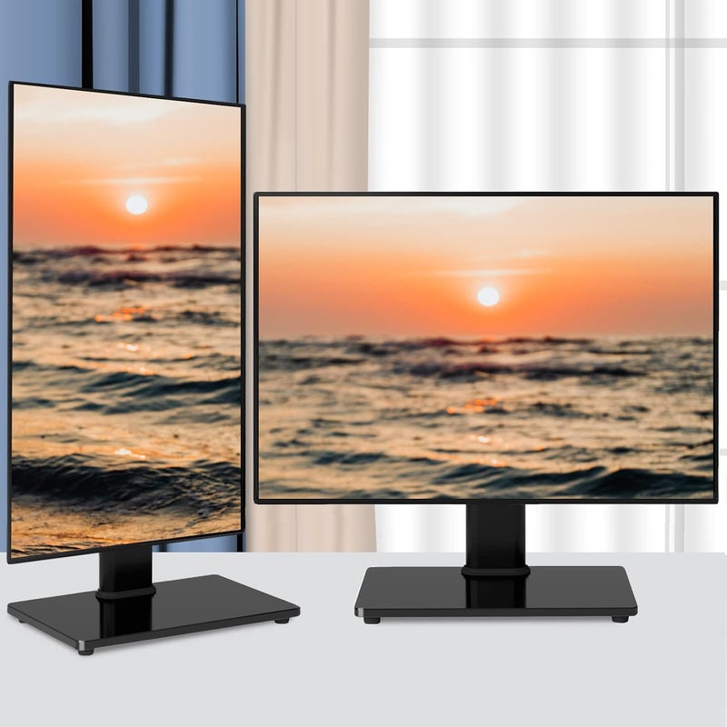 Hamood Trendy widespread design Universal Monitor Stand 13"-32" Flat/Curved Screens, 360° Rotation, Height Adjustable, VESA 75x75/100x100mm, Up to 10kg/22 lbs, Cable Management, Sleek Matte Black HMD-1523 Diverse purchase options - Image 1