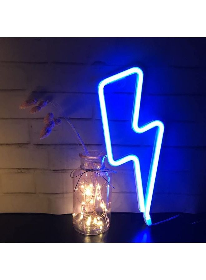 2pcs Blue Decorative Neon LED Light Bulb Blue 34.5x14x1.2cm - Image 3