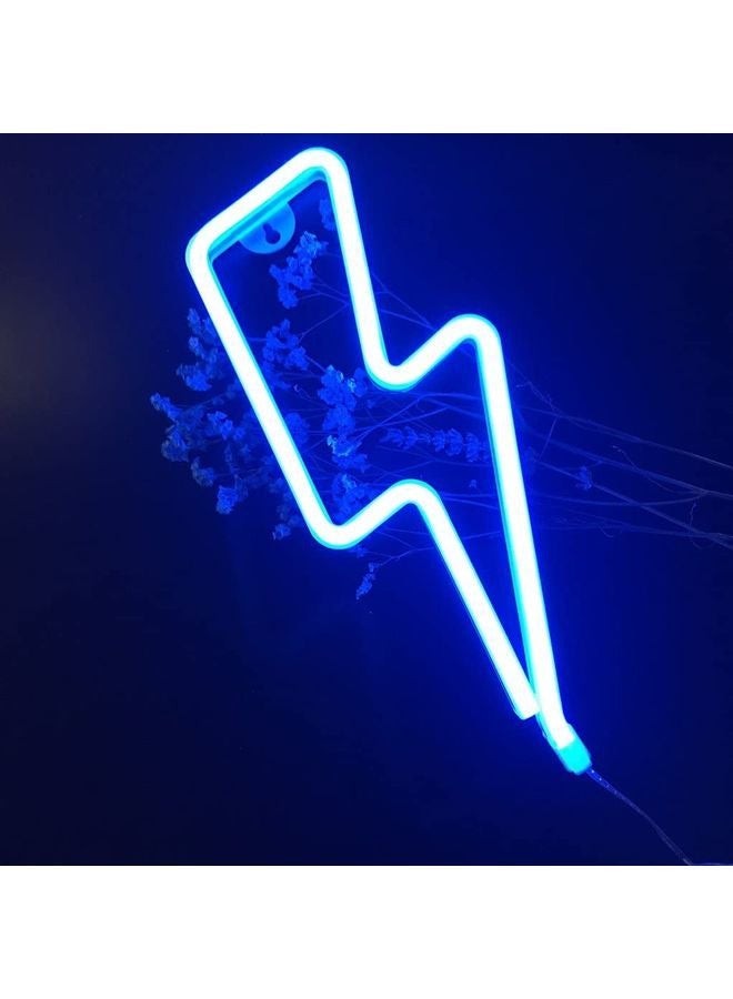 2pcs Blue Decorative Neon LED Light Bulb Blue 34.5x14x1.2cm - Image 2