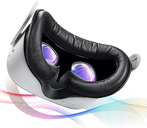 Saqico Face Pad Replacement for Oculus Quest 2 - Comfortable PU Leather & Memory Foam VR Face Cushion - Anti-Sweat - Ergonomic Design - Compatible with Meta Quest 2 - Easy to Install & Clean - Image 1