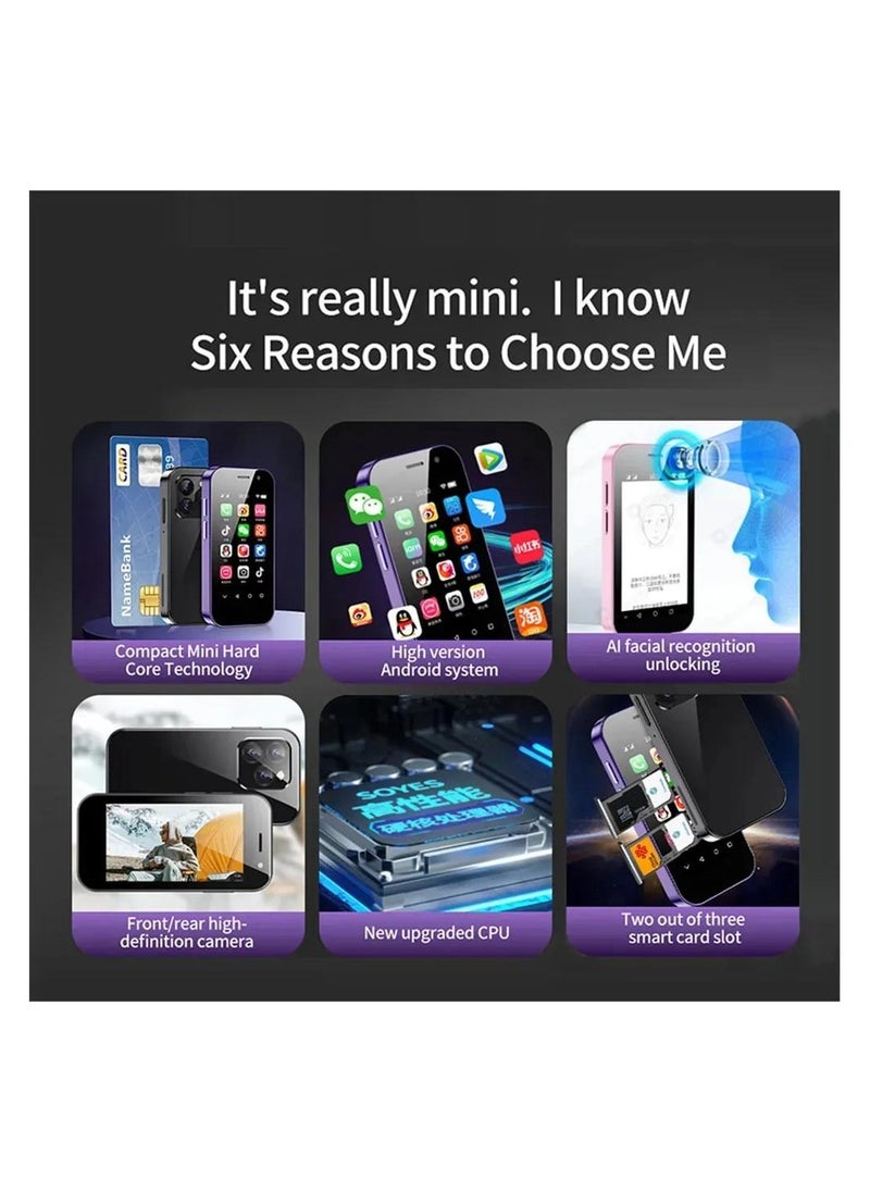 SOYES - XS15 3G Mini Smartphone, 3.0 Inch WiFi GPS Quad-Core Android 8.1, Slim Body HD Camera, Dual SIM, 2GB RAM 16GB ROM, Compatible with Google Play, Compact Palm-Sized Mobile Phone - Image 1