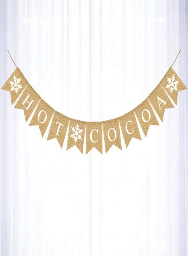FRECI HOT COCOA Banner Burlap Bunting Banner Garland Sign Party Banner for Festival Party Decoration - Image 5