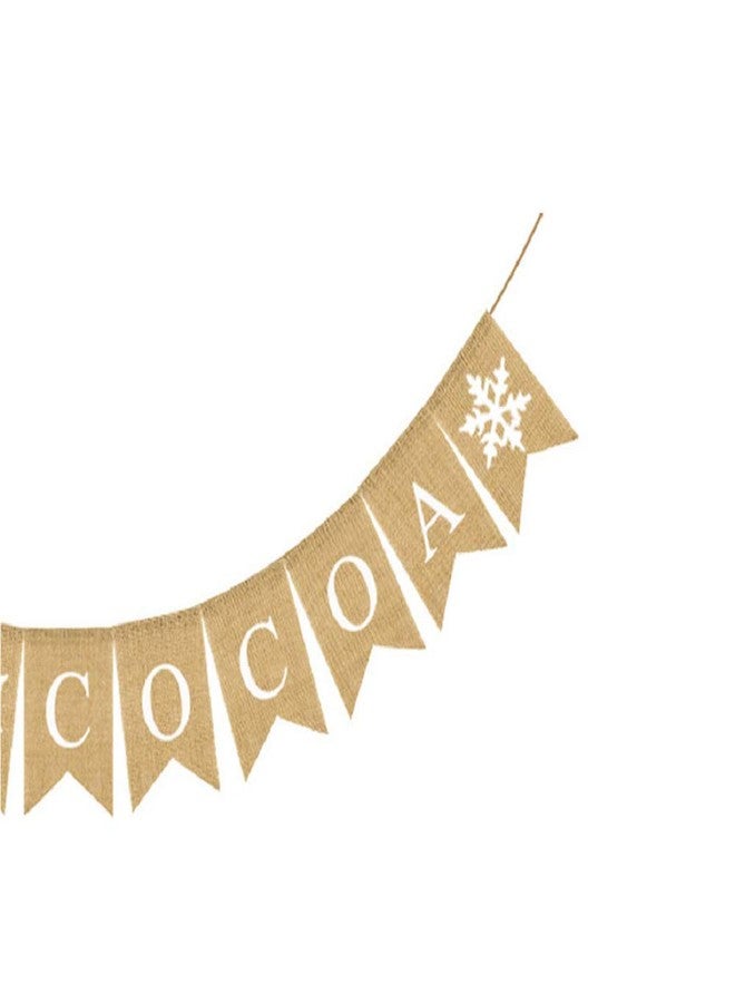 FRECI HOT COCOA Banner Burlap Bunting Banner Garland Sign Party Banner for Festival Party Decoration - Image 4