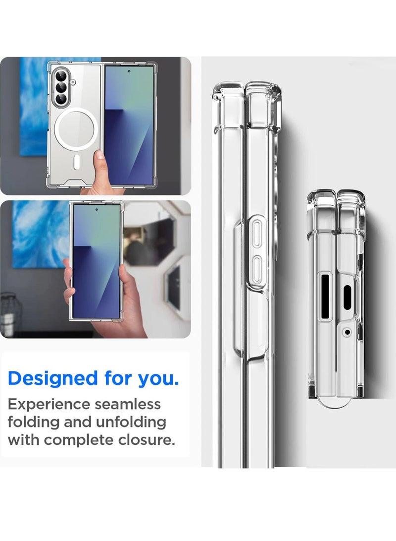 غطاء حماية MagSafe لهاتف سامسونج جالاكسي Z Fold6 - شفاف - Image 5