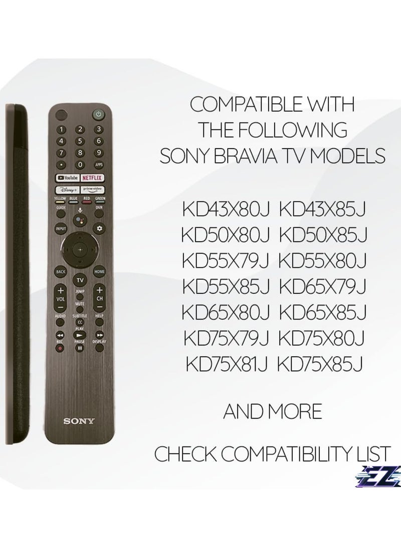 PopZa Original OEM RMF-TX621U Voice Remote Control with Backlight Buttons for Sony Bravia Google Smart TV with battery - Image 2