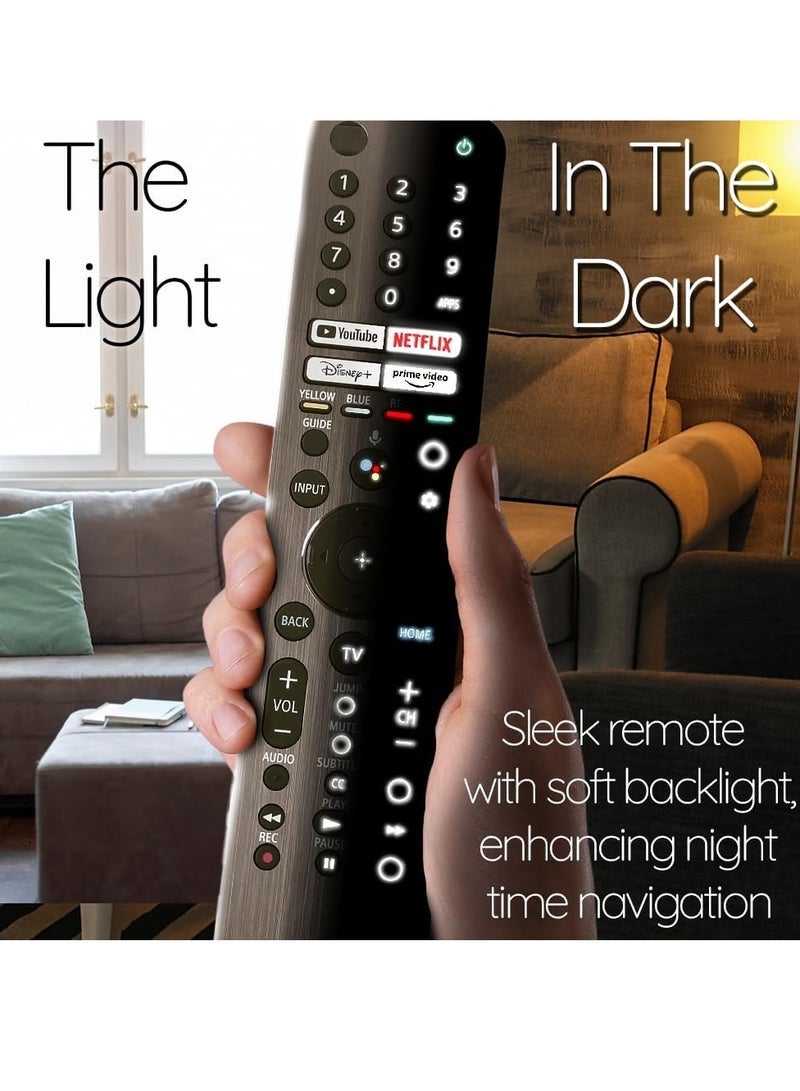 PopZa Original OEM RMF-TX621U Voice Remote Control with Backlight Buttons for Sony Bravia Google Smart TV with battery - Image 4