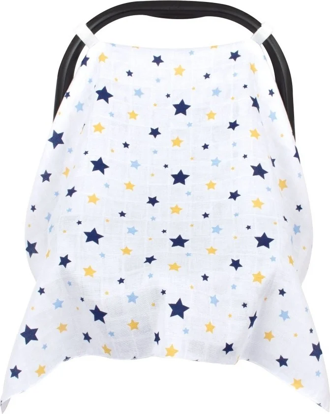 Sevi Bebe Sevibebe Muslin Stroller and Baby Carriage Cover Art-41 Starburst Blue