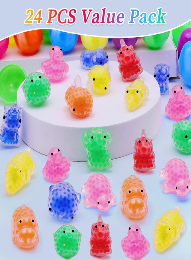 AMENON Easter Basket Stuffers 24 Pack Prefilled Easter Eggs with Stress Balls, 12 Styles Animals Fidget Toys Stress Relief Squeeze Squishies Toys for Kids Toddlers Easter Egg Fillers Hunt Party Favors Gifts - Image 4