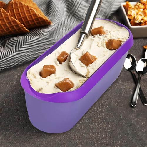 PERMAFROST Ice Cream Storage Box Container with Lid Food Storage Container - Freezer Container - Double Insulated Ice Cream Box (Purple) - Image 1
