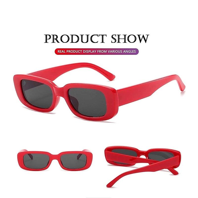 Dervin UV Protected Rectanglular Retro Driving Narrow Square Frame Sunglasses for Women - Image 4