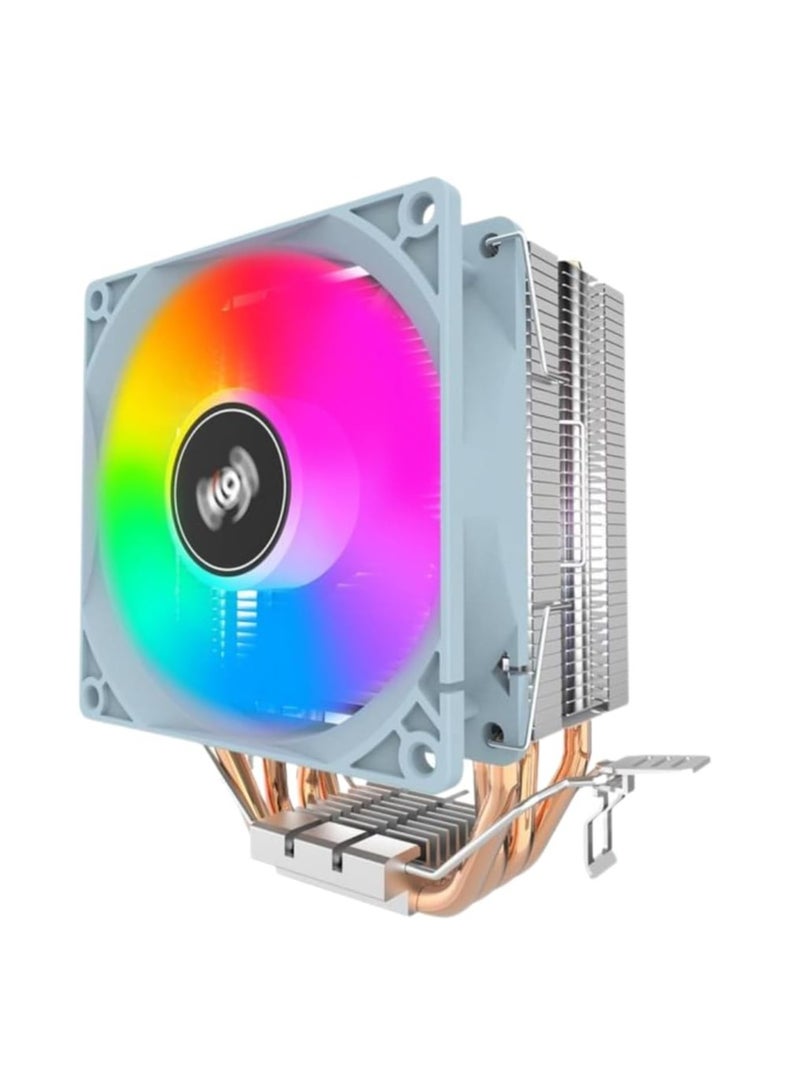 مبرد وحدة المعالجة المركزية Aigo ICE400SE RGB مع تحكم PWM، يدعم أحدث إنتل: 1700 AMD: AM5، 4 أنابيب حرارية نحاسية، سرعة مروحة تصل إلى 1800 RPM، TDP 160W، مراوح 7 شفرات، حجم هواء 42CFM - مبرد وحدة المعالجة المركزية - Image 1