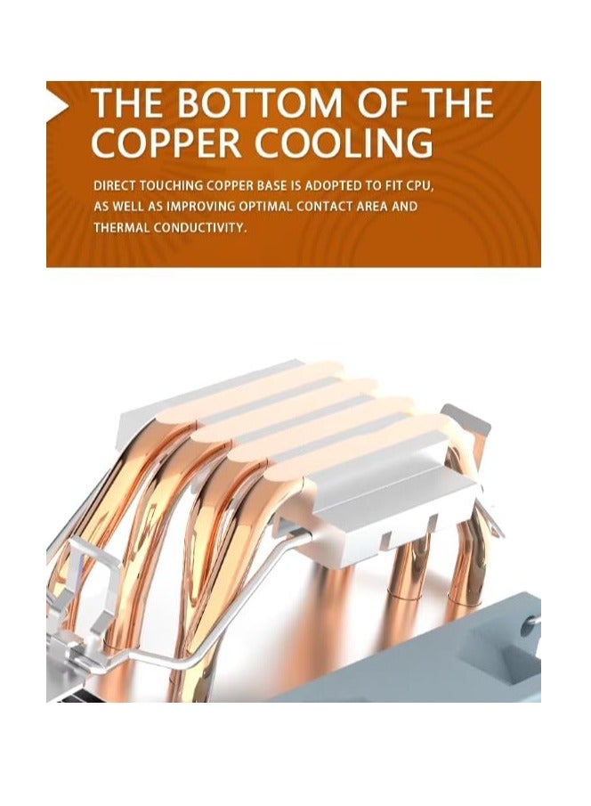 مبرد وحدة المعالجة المركزية Aigo ICE400SE RGB مع تحكم PWM، يدعم أحدث إنتل: 1700 AMD: AM5، 4 أنابيب حرارية نحاسية، سرعة مروحة تصل إلى 1800 RPM، TDP 160W، مراوح 7 شفرات، حجم هواء 42CFM - مبرد وحدة المعالجة المركزية - Image 5