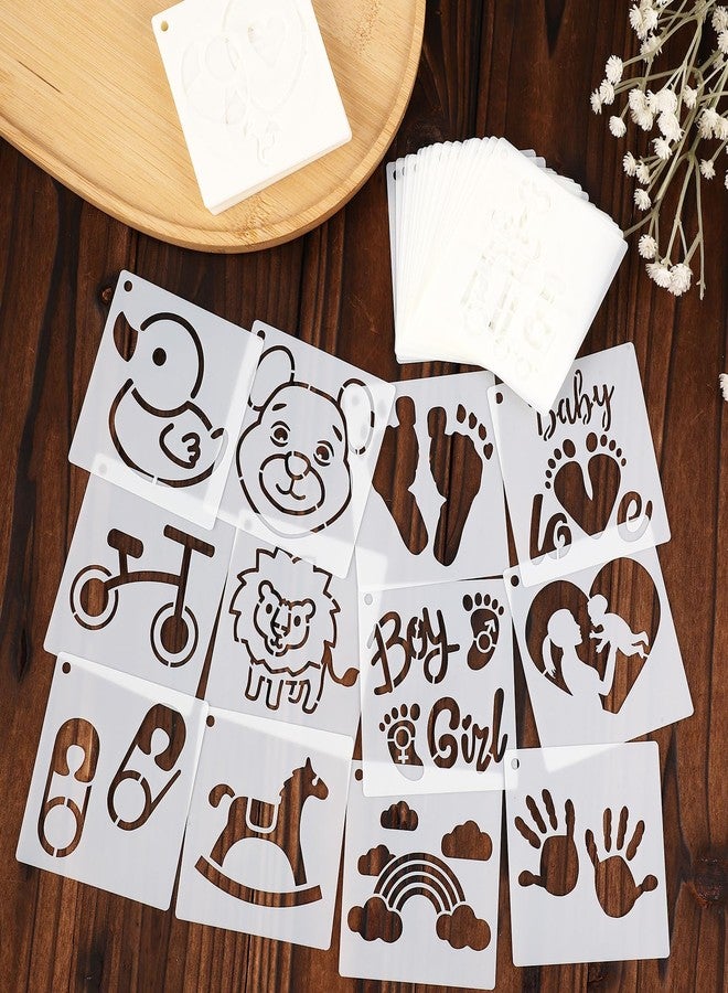 XIHIRCD 60pcs Baby Stencils for Painting, 3 Inch Baby Shower Stencils for Fabric Painting Cute Baby Onesie Stencils for Bodysuit Shoes Bibs Clothes Crafts - Image 3