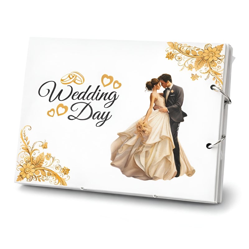 Wedding Guestbook - Elegant White Album with Photo Stickers and Sheets for Memories, Perfect Login Registry Book for Bride and Groom Celebration Party Decor (Model 2) - Image 1