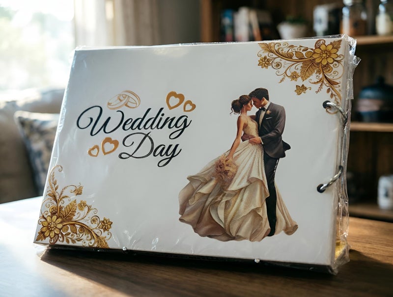 Wedding Guestbook - Elegant White Album with Photo Stickers and Sheets for Memories, Perfect Login Registry Book for Bride and Groom Celebration Party Decor (Model 2) - Image 2