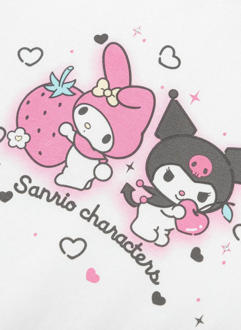 Balabala White Kids Girls Round v-neck short-sleeved T-shirt for Women | Best Price UAE