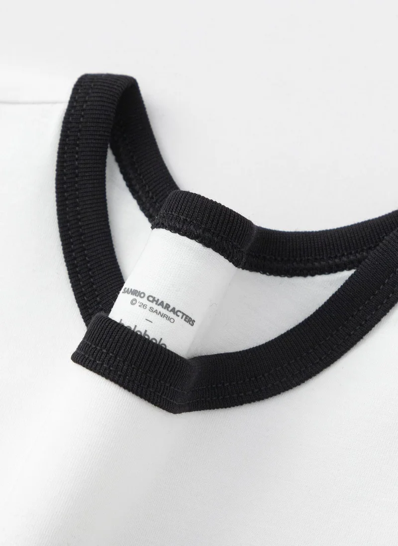 Balabala White Kids Girls Round v-neck short-sleeved T-shirt for Women | Best Price UAE