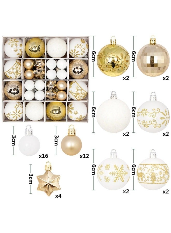 GGEROU 44Pcs Christmas Ball Ornaments Christmas Baubles Shatterproof Christmas Tree Balls Ornaments Hanging Decoration Assorted Ornament  - Image 4