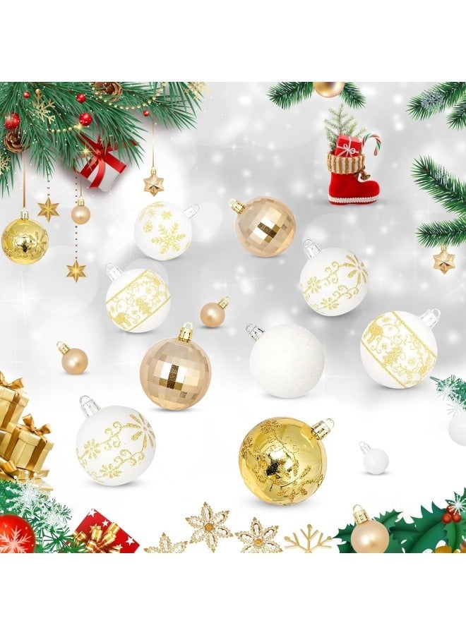 GGEROU 44Pcs Christmas Ball Ornaments Christmas Baubles Shatterproof Christmas Tree Balls Ornaments Hanging Decoration Assorted Ornament  - Image 2
