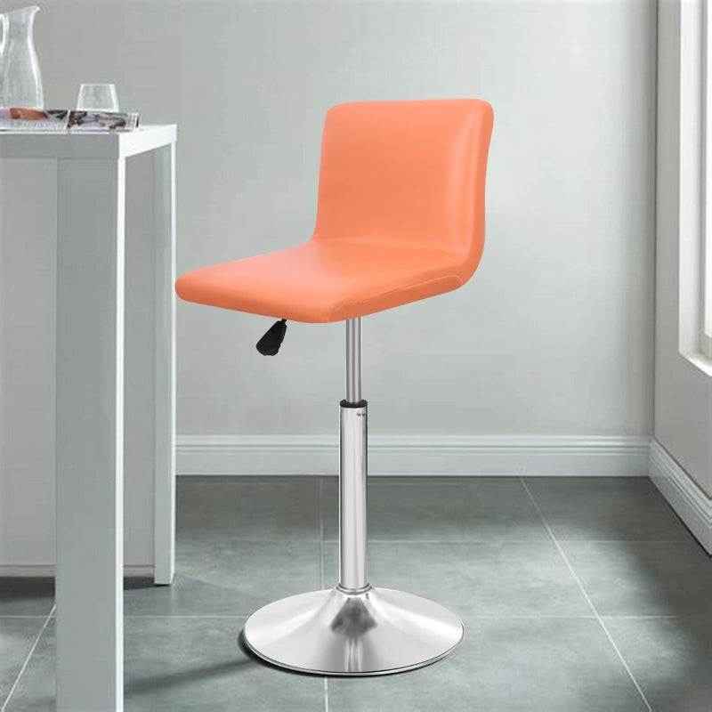 Deisy Dee Deisy Dee Waterproof Bar Stool Chair Covers  PU Leather Barstools Chair Covers  Spandex Slipcover for Short Stool Chairs (Orange  2)  - Image 2
