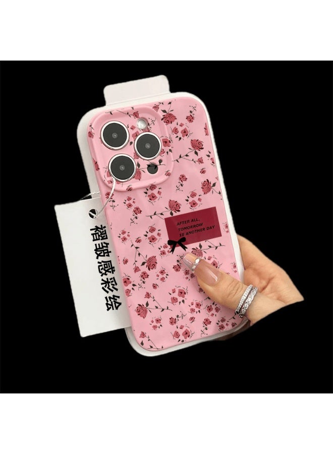 NIBEMINENT Tag English Rose Protective TPU Case Cover For iPhone 16 Plus, Pink