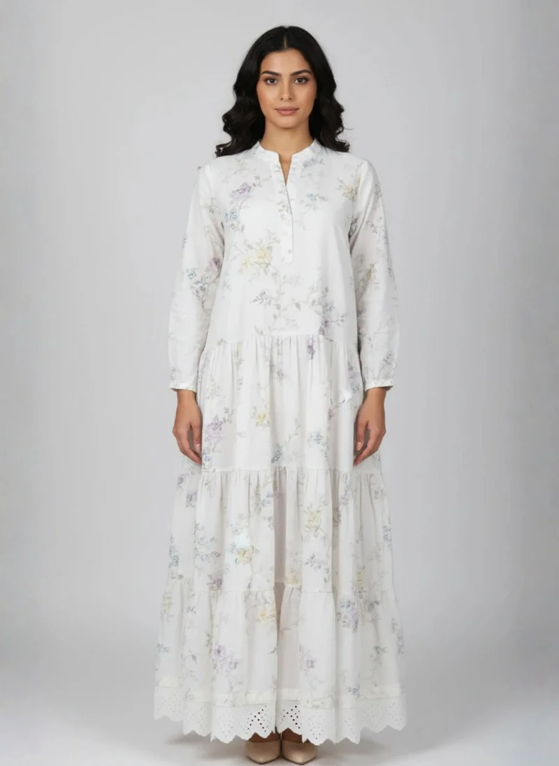 نور Pastel Garden Ruffle Maxi