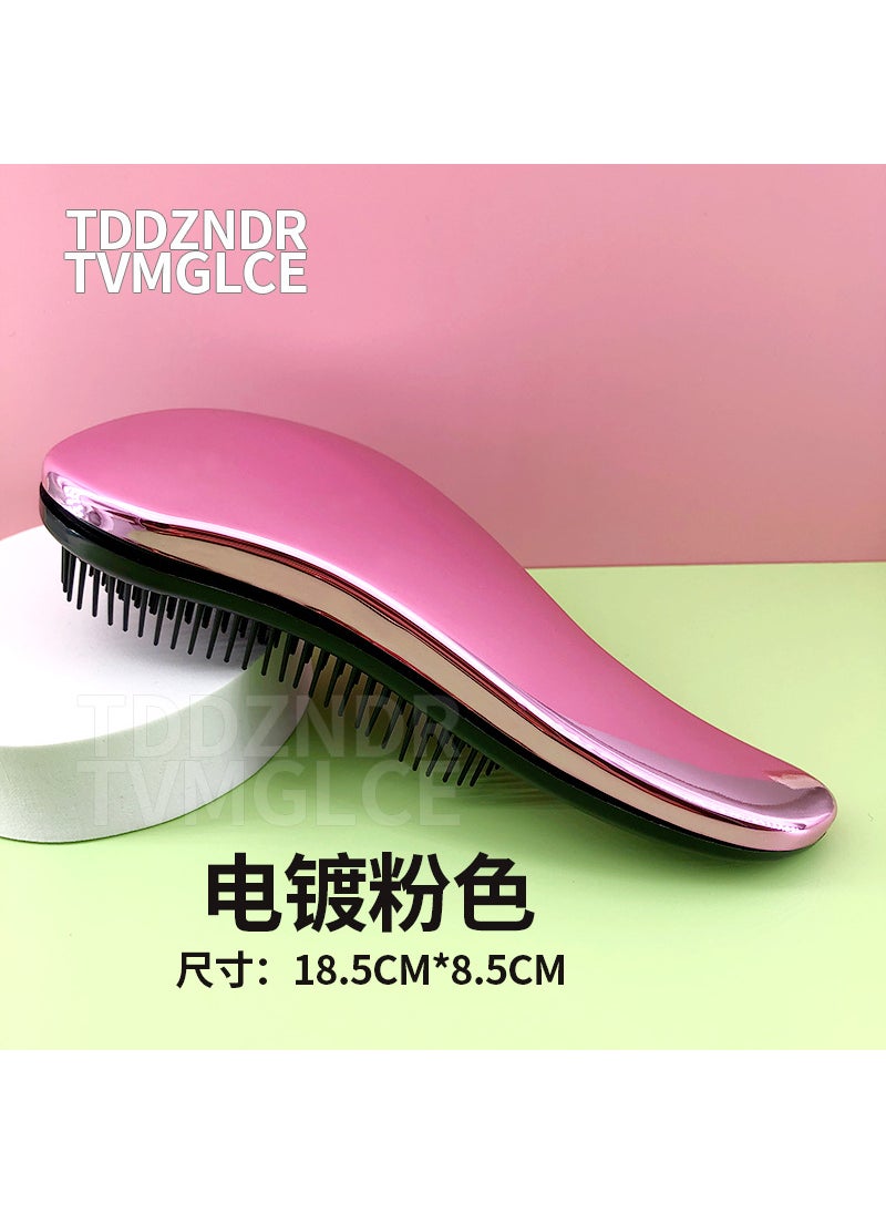 Generic - British Princess Comb Scalp Massage Pet Comb Household Portable Curly Hair Salon tt Comb Wholesale Electroplated long handle Gold [OP bag]] - Image 1