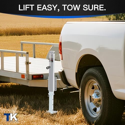 TOWKING 8000LBS Square Trailer Jack, 15" Lift, Heavy Duty Swivel Jack with Drop Leg, for RV, Boat, and Utility Trailers - Image 2