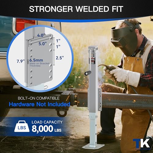 TOWKING 8000LBS Square Trailer Jack, 15" Lift, Heavy Duty Swivel Jack with Drop Leg, for RV, Boat, and Utility Trailers - Image 3