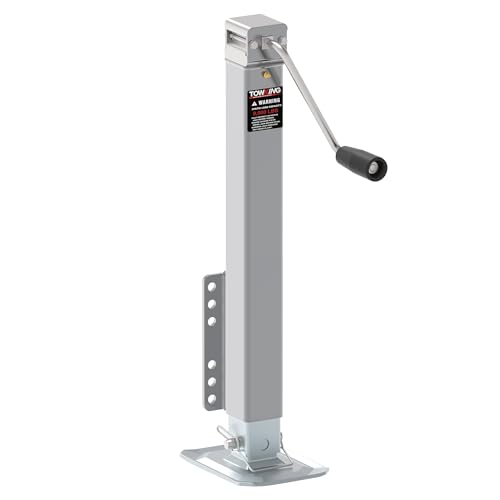 TOWKING 8000LBS Square Trailer Jack, 15" Lift, Heavy Duty Swivel Jack with Drop Leg, for RV, Boat, and Utility Trailers - Image 1