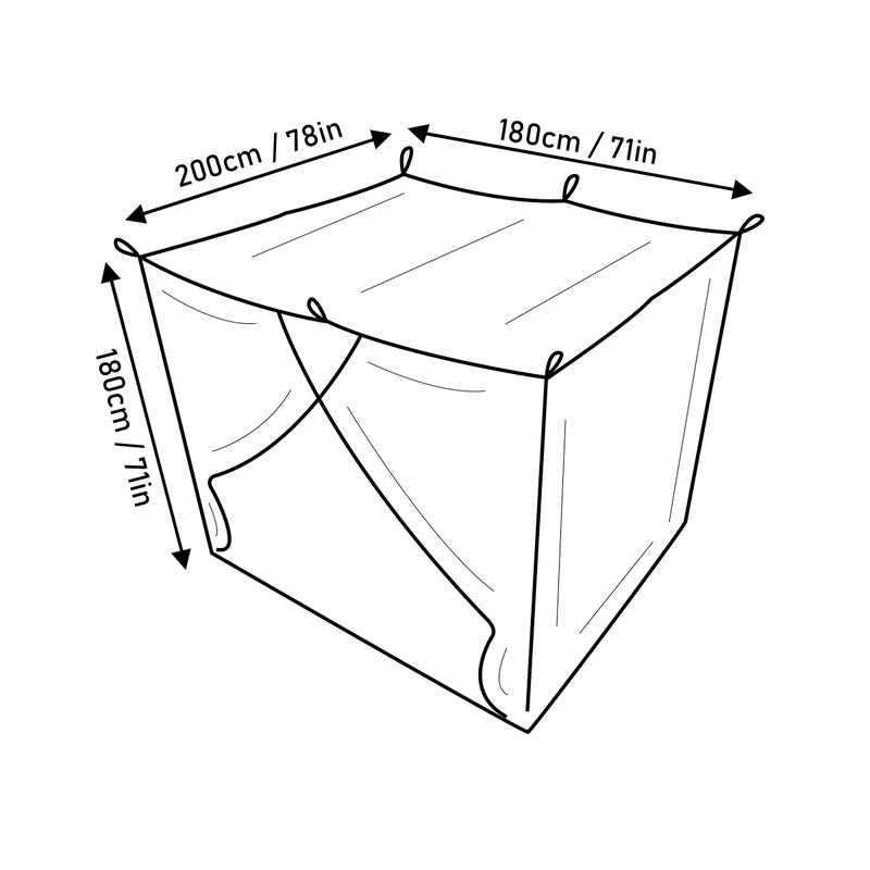 KOLAR Kolar Mosquito Net for Single to King-Sized Beds - 2 Side Openings & 6 Hanging Loops - Decorative Rectangular Shape for Home & Travel - Bed Canopy Hanging Kit Included  - Image 4