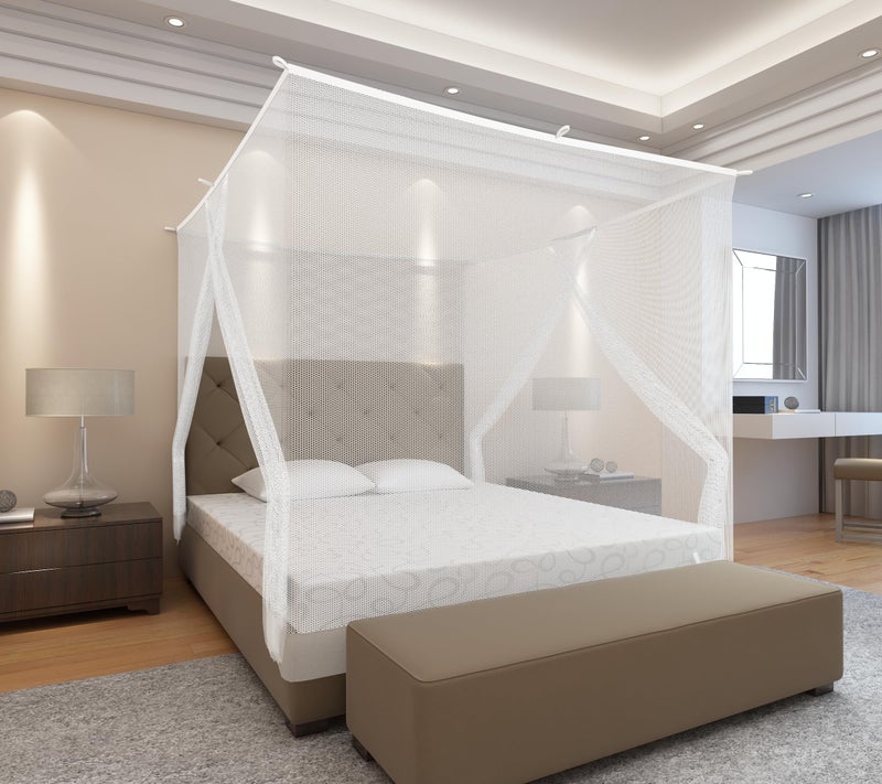KOLAR Kolar Mosquito Net for Single to King-Sized Beds - 2 Side Openings & 6 Hanging Loops - Decorative Rectangular Shape for Home & Travel - Bed Canopy Hanging Kit Included  - Image 3