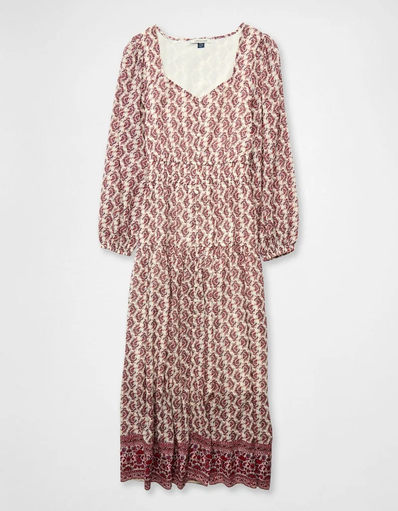 American Eagle  Tie Side Midi Shirt Dress for Women | Best Price UAE